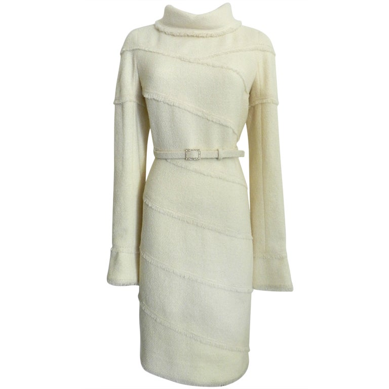 Chanel 08A Ivory Wool Dress