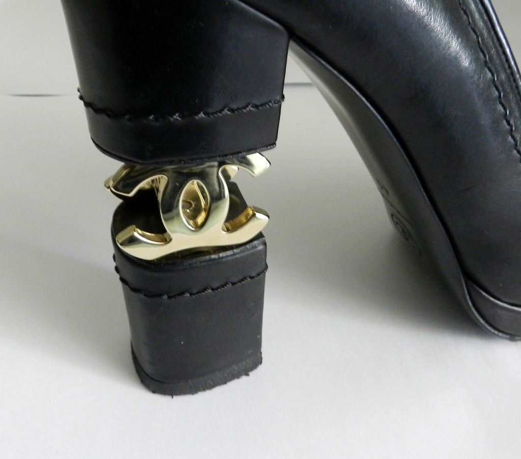 Chanel CC Logo Charm Platform Heel 2