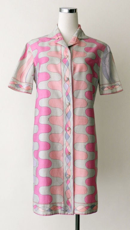 Women's Emilio Pucci Vintage 1960's Pink Raw Silk Dress