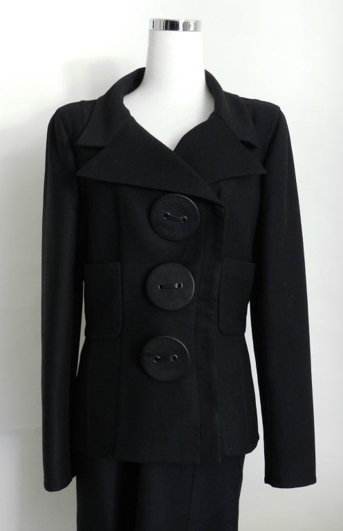 Women's Chanel 02A Black suit with Large Buttons