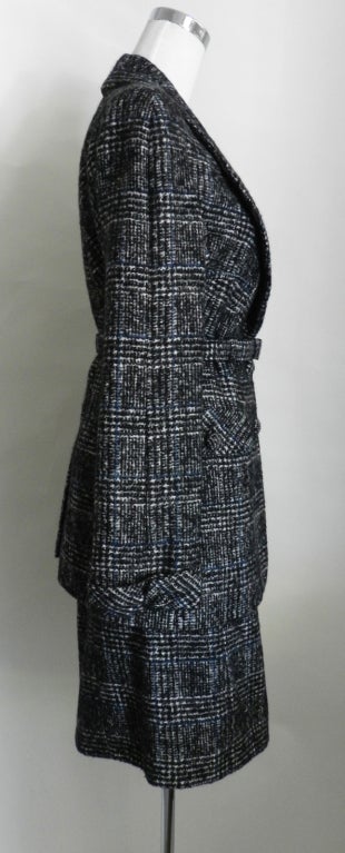 Chanel 07A Black & Grey Cashmere Skirt Suit