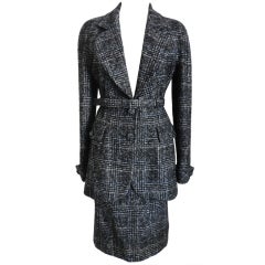 Chanel 07A Black & Grey Cashmere Skirt Suit