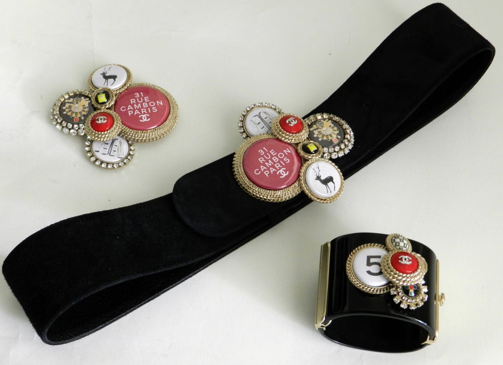 Chanel 08 P Belt Cuff and Brooch Set