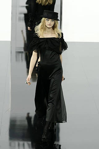 Chanel Black Silk Gown with Sheer Silk Panels 5
