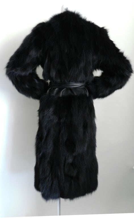 Women's Yves Saint Laurent Haute Couture Black Fur Coat