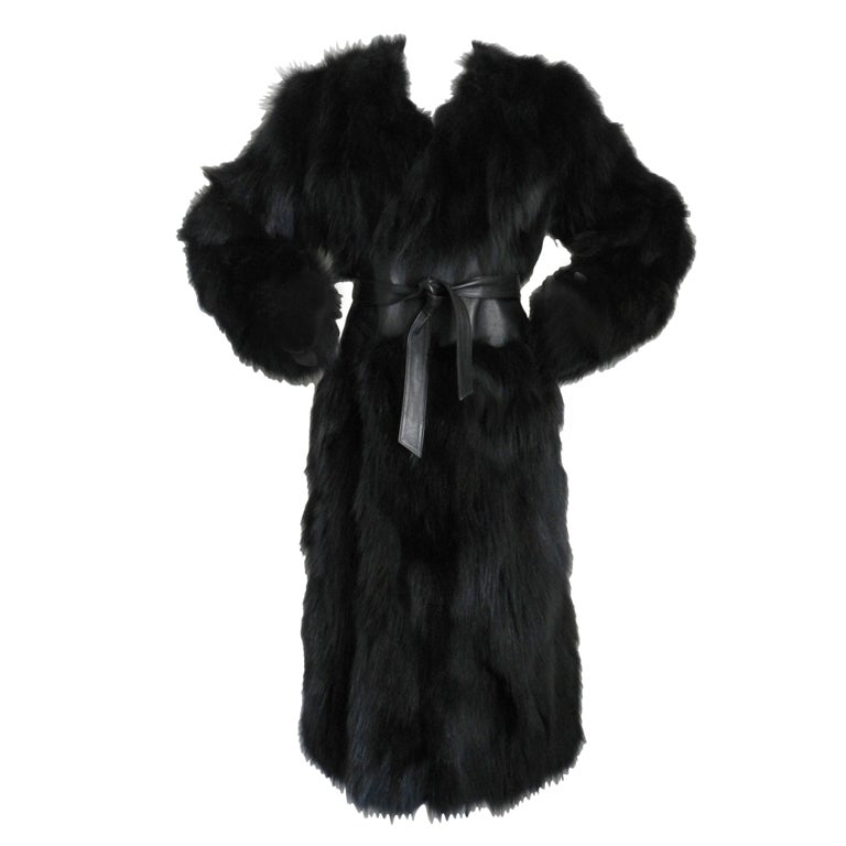 Yves Saint Laurent Haute Couture Black Fur Coat