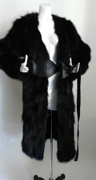 Yves Saint Laurent Haute Couture Black Fur Coat 1