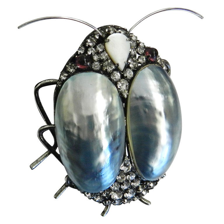 Iradj Moini Jewelled Beetle Brooch