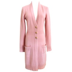 Chanel 07A pink cashmere cardigan sweater
