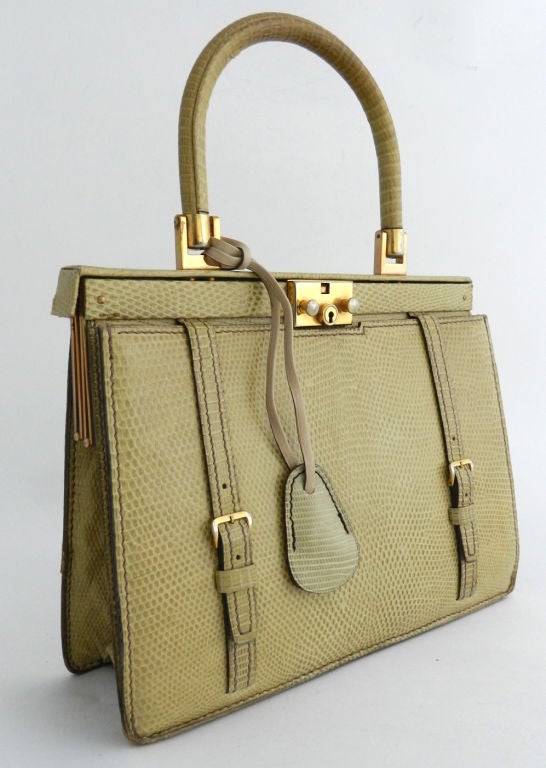 1960's French Lizard Skin Purse with Lock