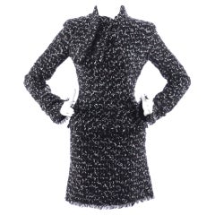Chanel 06A Black Tweed Skirt Suit