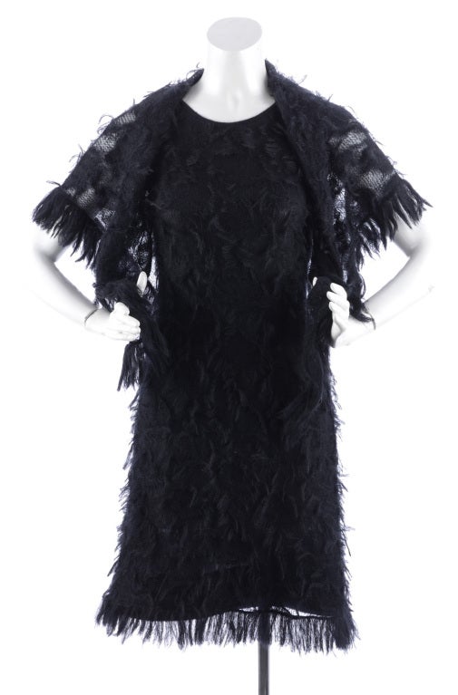 Chanel 09A Black Mohair Dress and Shawl 1