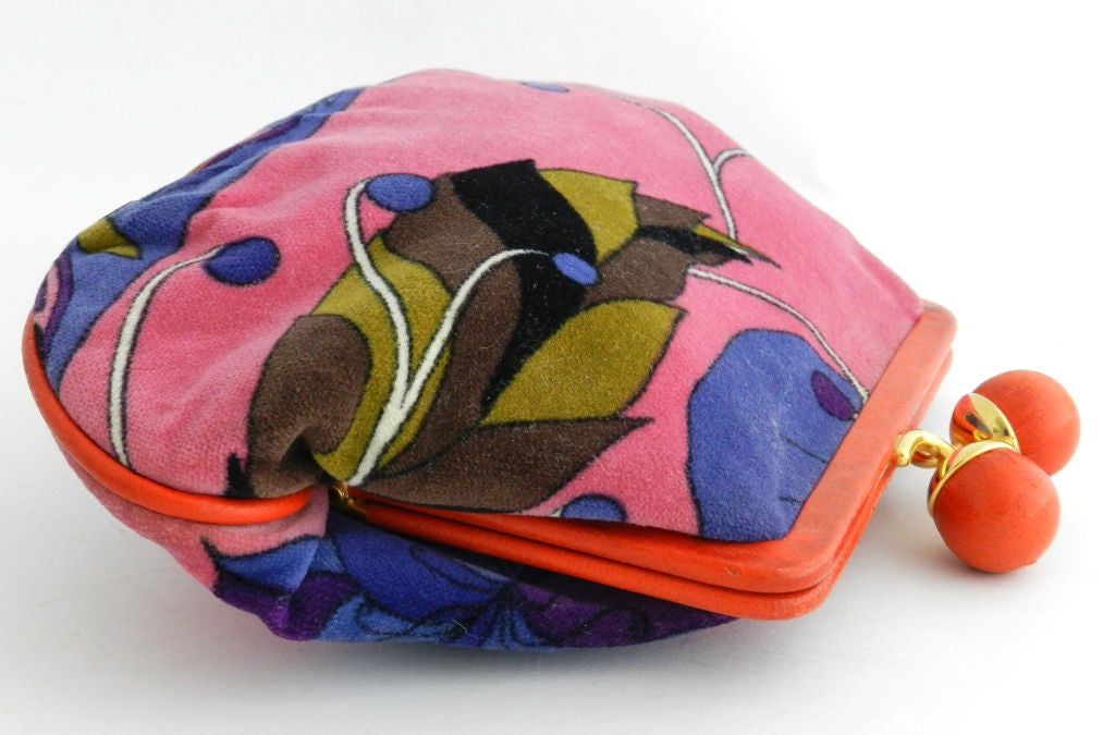 Emilio Pucci Vintage Velvet and Leather Clutch at 1stDibs