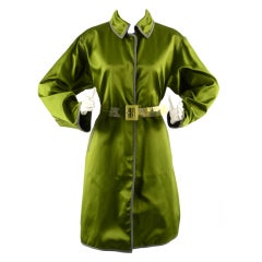 Prada Green Silk Satin Coat