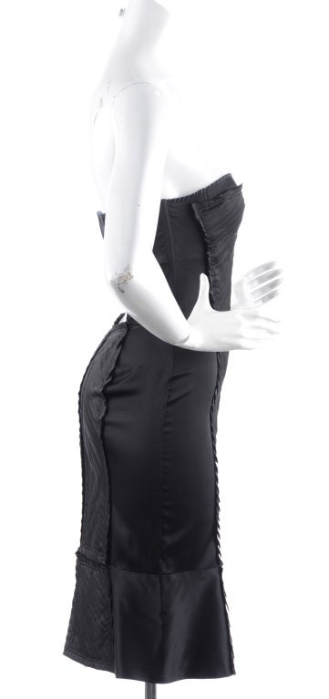 Gucci Black silk strapless dress