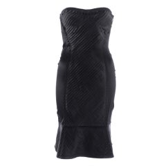Gucci Black silk strapless dress