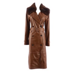 Ralph Lauren Brown Leather Coat