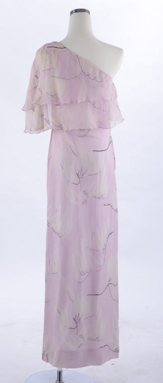Geoffrey Beene 1970s Lilac Silk Dress In Excellent Condition In Toronto, ON