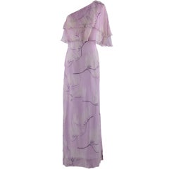 Geoffrey Beene 1970s Lilac Silk Dress