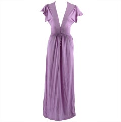 vicky tiel 1970s Purple Silk Jersey Dress