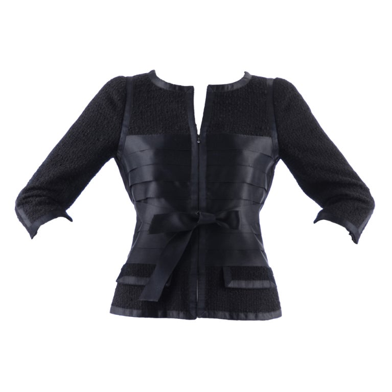 Chanel 06A Black Wool & Satin Jacket