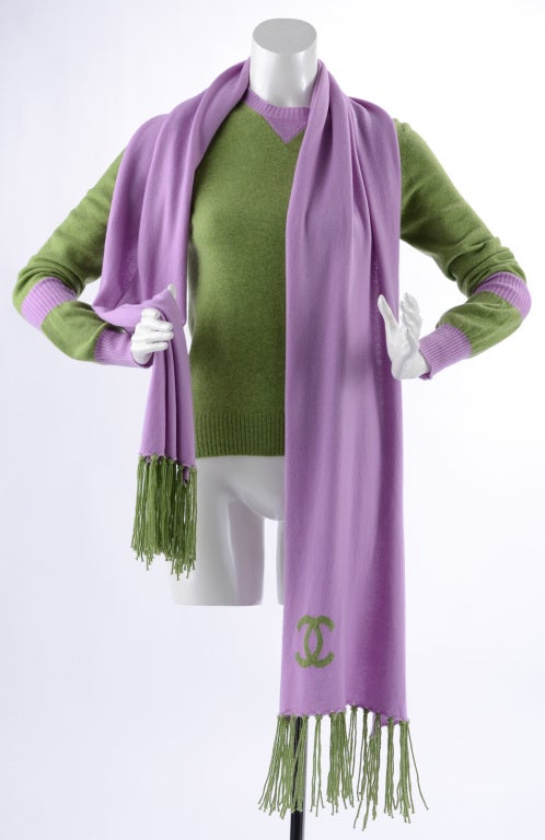 Chanel 07A Cashmere Sweater and Scarf Set