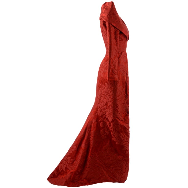 Oscar de la Renta Red Gown For Sale