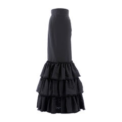Oscar de la Renta Black Ruffle Skirt