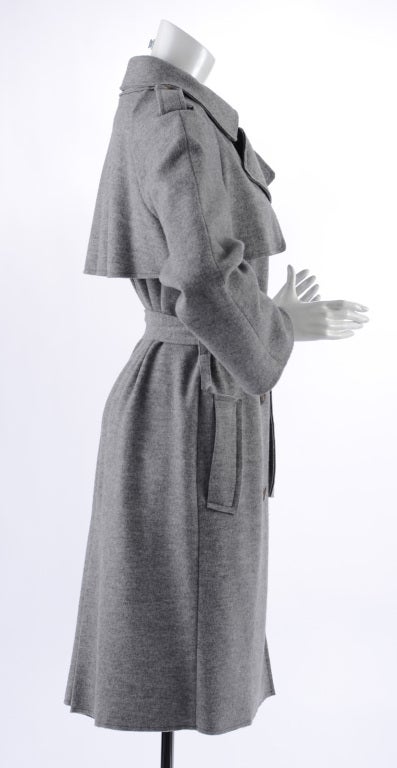 Lanvin Grey Wool Trench Coat