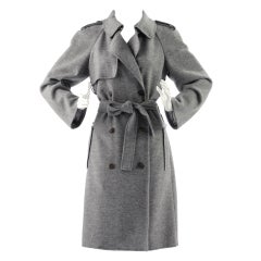 Lanvin Grey Wool Trench Coat