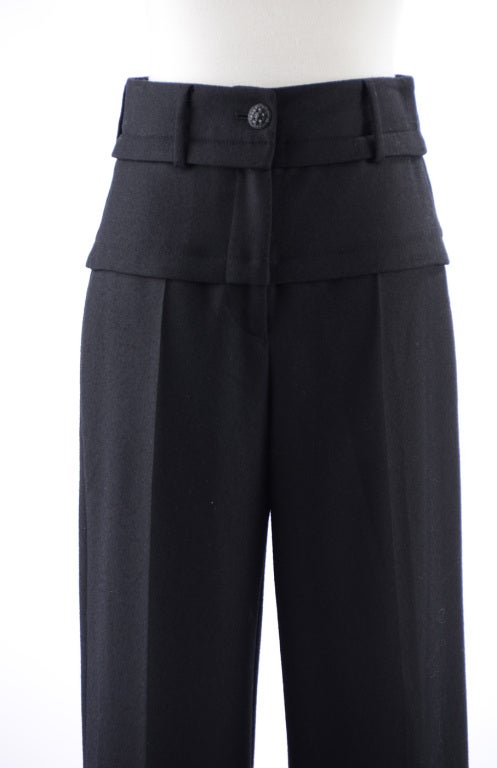 Women's Chanel 07A Black Wool Pants