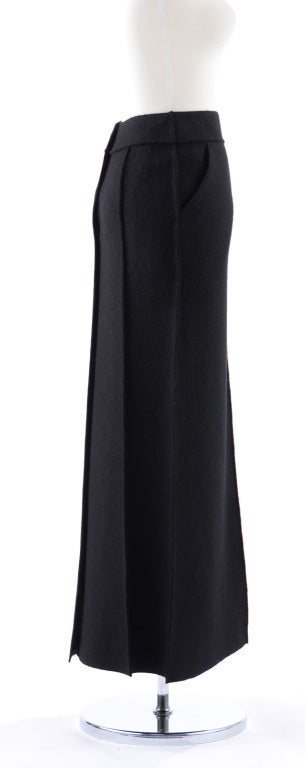 Chanel 99A Black Wool Long Skirt