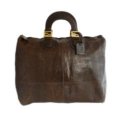 Fendi Brown Lizard Large Speedy Bag