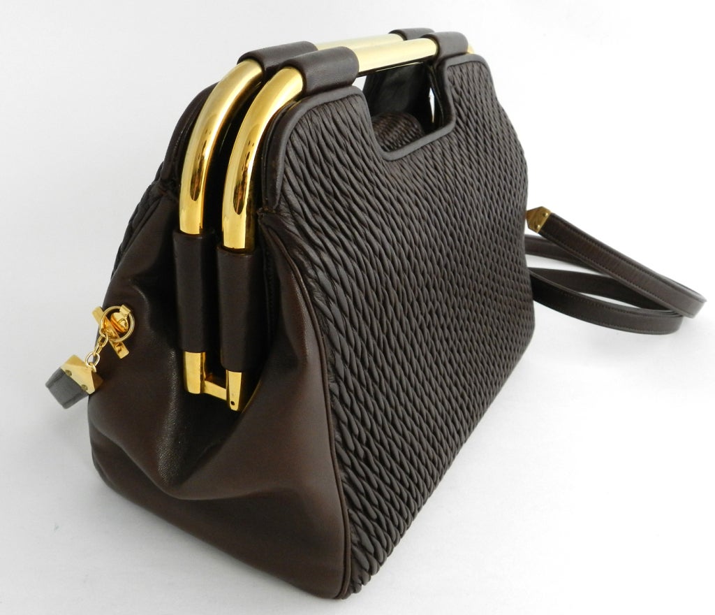 Judith Leiber Brown Leather Purse