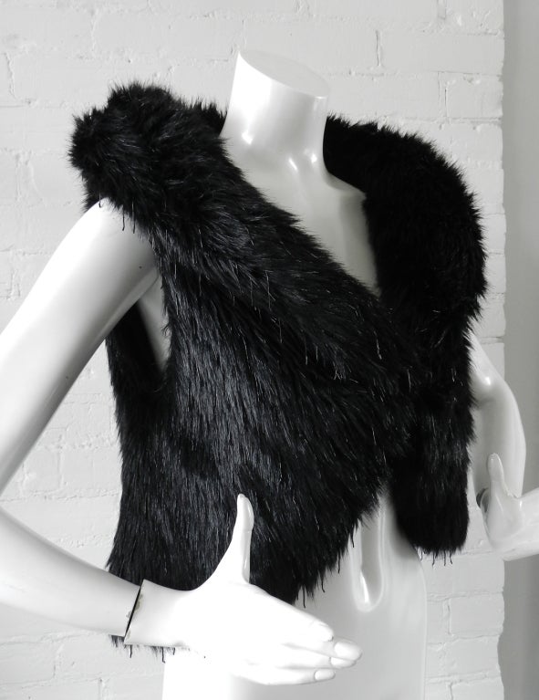 Chanel Fantasy Fur Vest with Beads In Excellent Condition In Toronto, ON