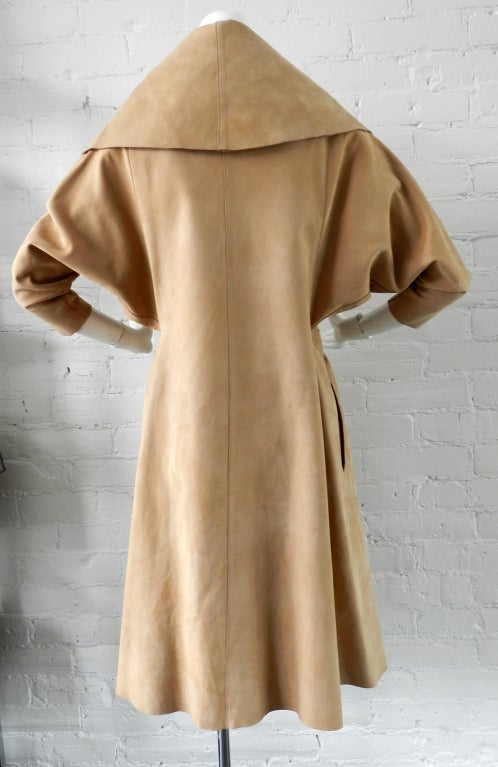 Donna Karan Black Label Nude Suede Coat 1