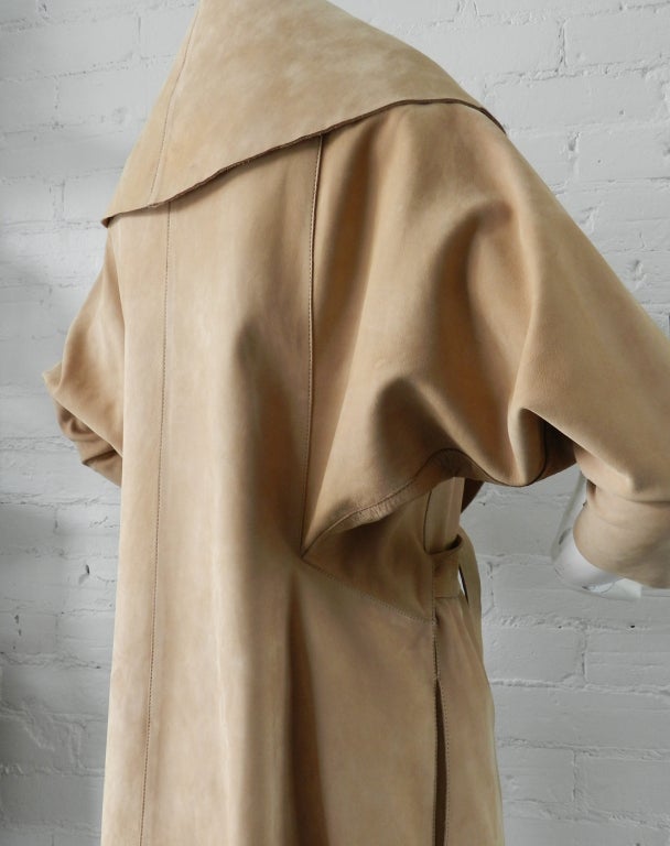 Donna Karan Black Label Nude Suede Coat 2