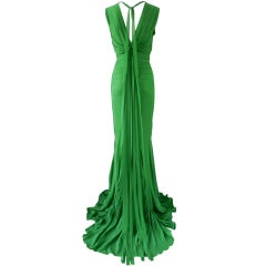 Vera Wang Green Silk Deco Style Gown