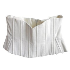 Chanel 1994 P White Cotton Corset Waist Cincher