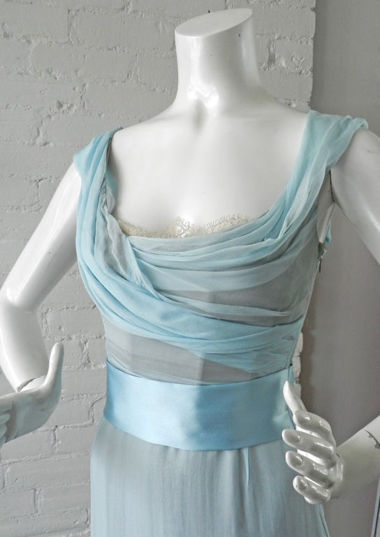Dolce & gabbana Blue Silk Gown 2