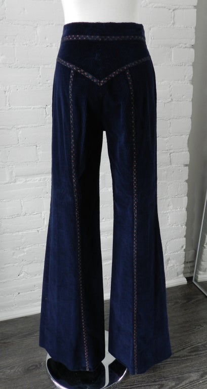Roberto Cavalli Vintage 1970's Navy Pants Suit 3