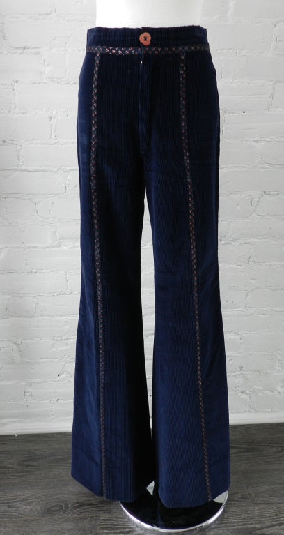 Roberto Cavalli Vintage 1970's Navy Pants Suit 4