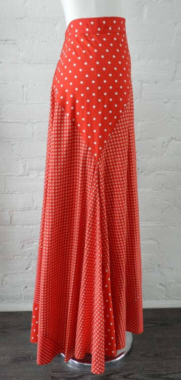 Mary Quant Vintage 1970's Red Skirt In Excellent Condition In Toronto, ON