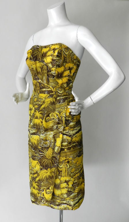 Alfred Shaheen 1950's Silk Hawaiian Dress