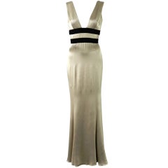 Carolina Herrera Champagne Silk Gown