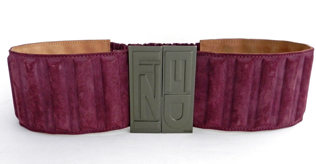 Fendi Purple Suede wide Belt