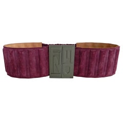 Fendi Purple Suede wide Belt