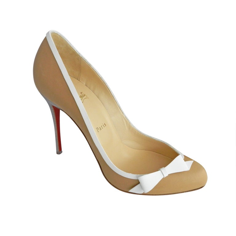 Christian Louboutin Nude Stiletto Heel with Bow at 1stDibs