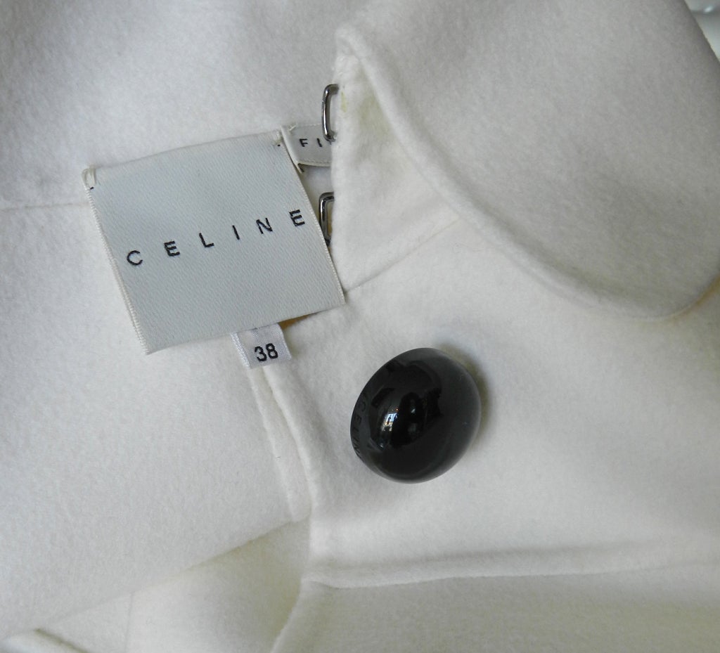Celine White Cashmere Wool Cape 1