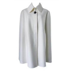 Celine White Cashmere Wool Cape at 1stDibs
